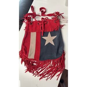 Sheryl Crow Fringe Suede Bag with Star and Stripe Design